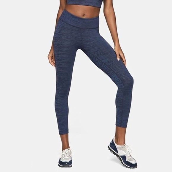 Outdoor Voices Leggings XS Blue Flex 7/8 Tight Heathered High Rise Workout - Picture 1 of 12